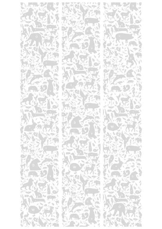 Wallpaper 045 animal alphabet grey 3 trake