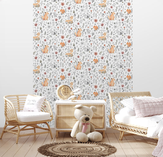 My Kingdom - Fox & Deer white,beige