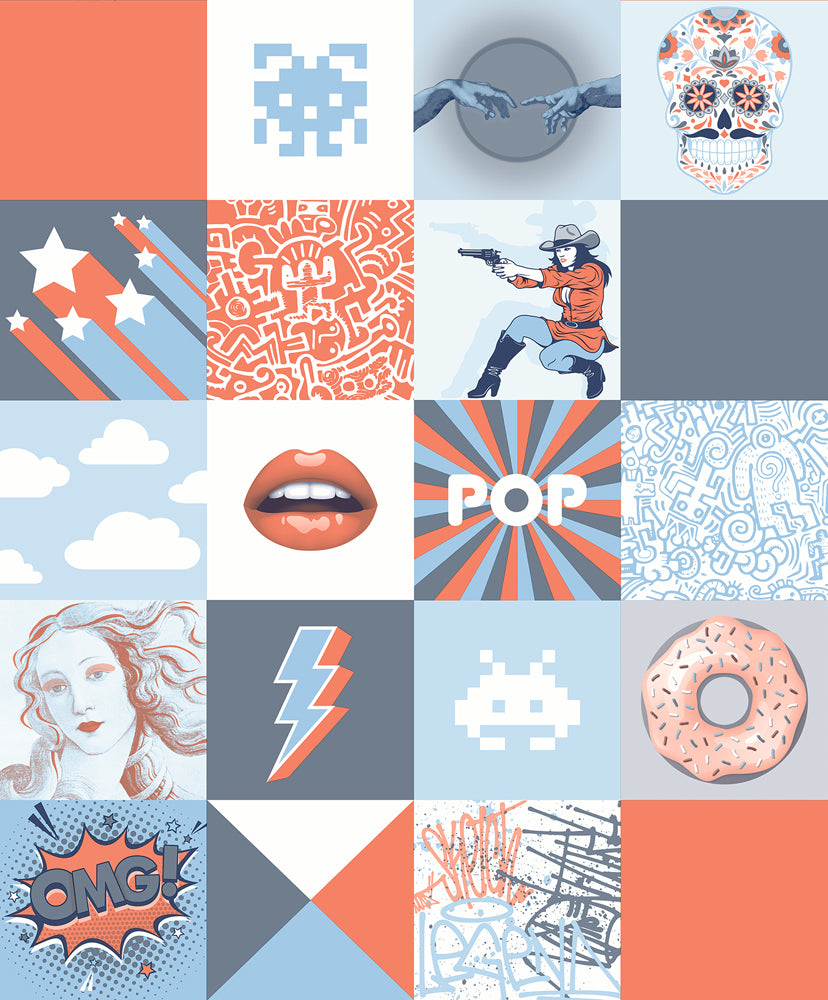 My Kingdom - Pop Art blue,orange