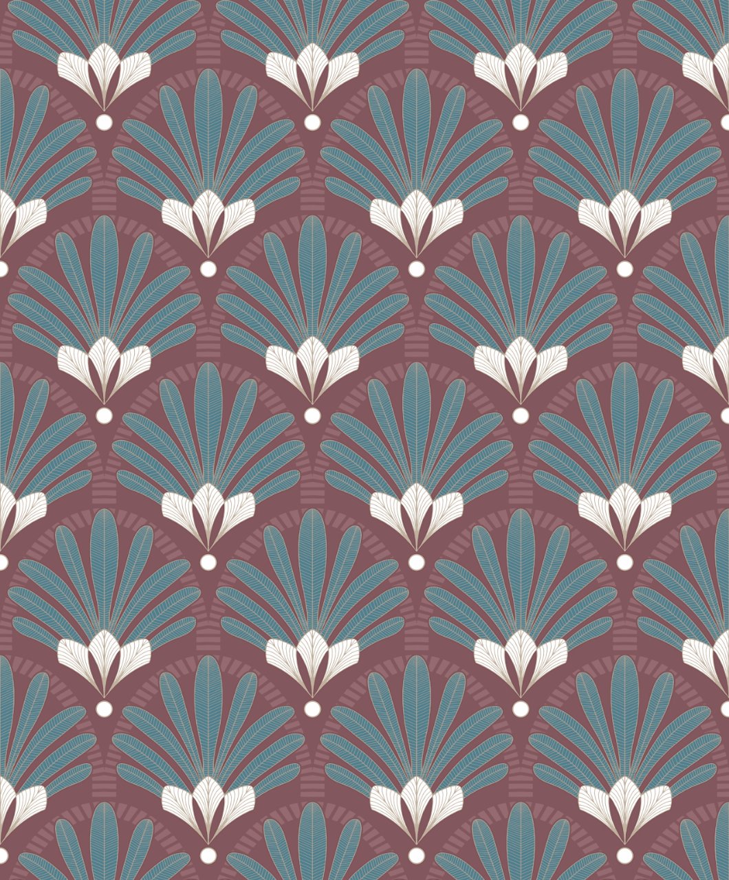 Elegance - palmino lišće crvena/green