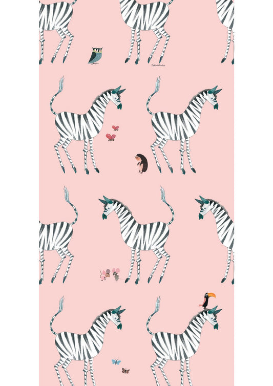 Wallpaper Zebra pink 2 trake