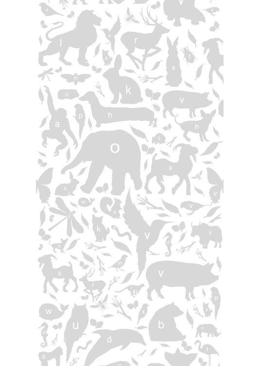 Wallpaper 045  animal alphabet grey 3 trake